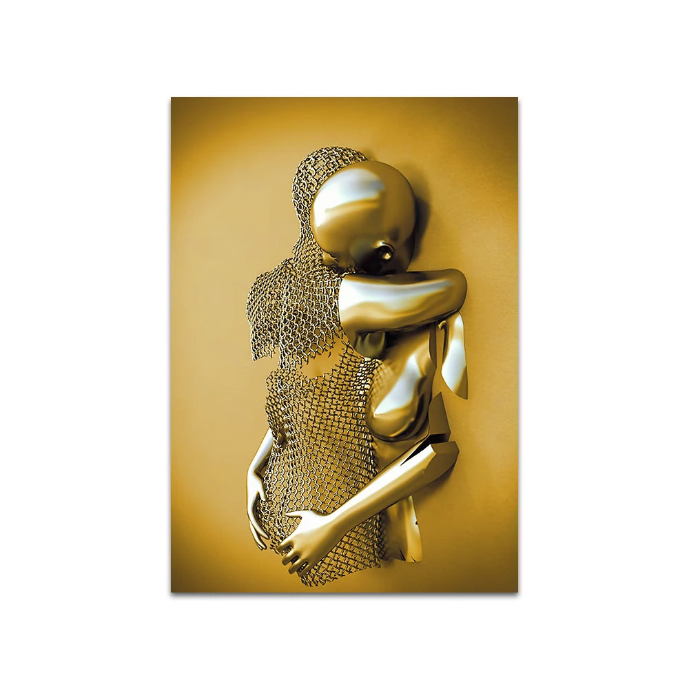 Quadro Decorativo Arte Moderna em Metal, Quadro Decorativo Arte Moderna, Impressão em Tela, Escultura de Parede Abstrata, Decoração Casa, Bratta, Arte Moderna em Metal, Arte moderna, Abstrato-Lojas Bratta