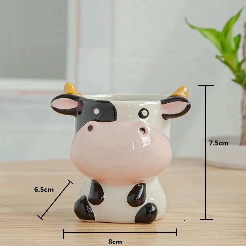 Vaso de flores de cerâmica nórdica, mini vaso com cabeça de vaca e ovelha zebra de desenho animado, Suculentas Plantas Bonsai Potes, Decoração Para Casa, Novo Estilo, Vasos De Cerâmica Animais, Vasos, Vaso Decorativo De Cerâmica Nórdico Animais, Vaso De Cerâmica, Mini Vasos De Cerâmica Animais, Mini Vasos, Jarro De Cerâmica Animais, Decoração, Cerâmica, Animais-Lojas Bratta