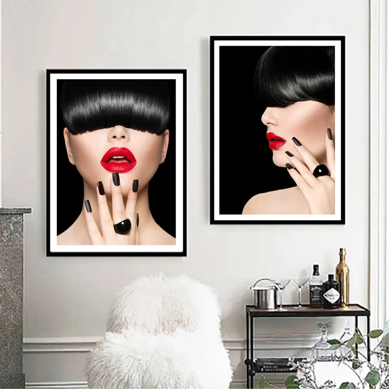 Modelo de moda menina na moda franja estilo de cabelo impressões mulher maquiagem lábios manicure cartaz pintura da lona salão beleza arte da parede decoração, Quadro Decorativo Moderno Preto e Branco, Quadro Decorativo Moderno, Quadro Decorativo Lábios Vermelho, Quadro Decorativo Lábios Feminino, Quadro Decorativo Lábios, Quadro Decorativo em Lona Modelo Fashion, Quadro Decorativo Arte Moderna Lábios, Quadro Decorativo Arte Moderna, Quadro Decorativo Arte em Tela, Quadro Decorativo Abstrato Moderno-Bratta