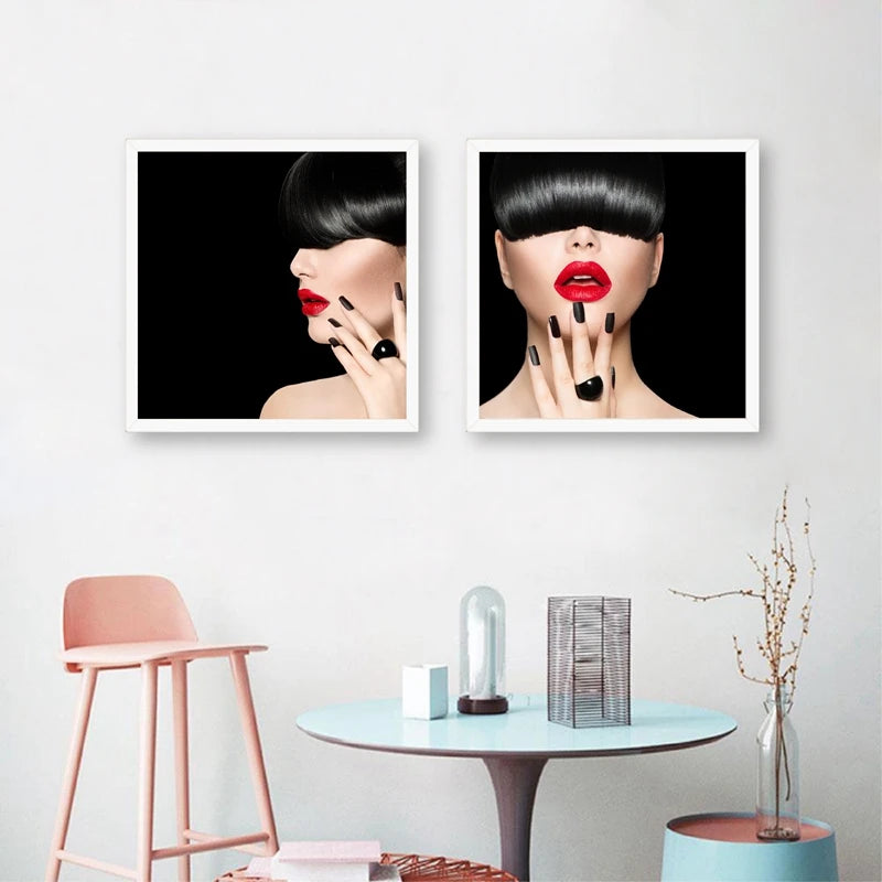 Modelo de moda menina na moda franja estilo de cabelo impressões mulher maquiagem lábios manicure cartaz pintura da lona salão beleza arte da parede decoração, Quadro Decorativo Moderno Preto e Branco, Quadro Decorativo Moderno, Quadro Decorativo Lábios Vermelho, Quadro Decorativo Lábios Feminino, Quadro Decorativo Lábios, Quadro Decorativo em Lona Modelo Fashion, Quadro Decorativo Arte Moderna Lábios, Quadro Decorativo Arte Moderna, Quadro Decorativo Arte em Tela, Quadro Decorativo Abstrato Moderno-Bratta