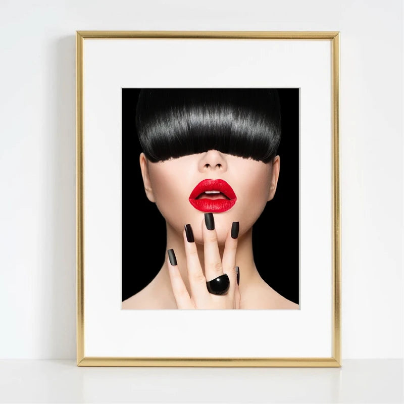 Modelo de moda menina na moda franja estilo de cabelo impressões mulher maquiagem lábios manicure cartaz pintura da lona salão beleza arte da parede decoração, Quadro Decorativo Moderno Preto e Branco, Quadro Decorativo Moderno, Quadro Decorativo Lábios Vermelho, Quadro Decorativo Lábios Feminino, Quadro Decorativo Lábios, Quadro Decorativo em Lona Modelo Fashion, Quadro Decorativo Arte Moderna Lábios, Quadro Decorativo Arte Moderna, Quadro Decorativo Arte em Tela, Quadro Decorativo Abstrato Moderno-Bratta