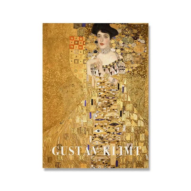 Clássico Gustav Klimt Família Famosa Pintura Da Lona, Rasgar Beijo Ouro Moderno Posters, Wall Art Impressões, Imagem para Home Decor
