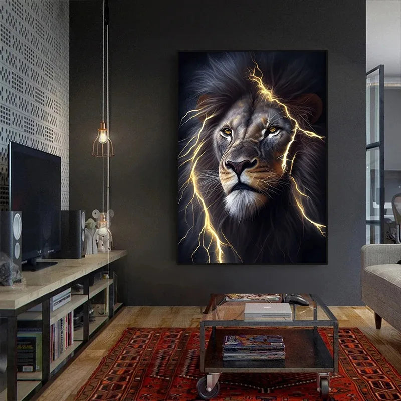 Cartazes pretos e dourados do leão, pintura animal moderna da lona, arte da parede da imagem para a sala de visitas, decoração home, no frame, Quadro sem moldura, Quadro Decorativo Moderno, Quadro Decorativo Leão Preto e DouradoQuadro Decorativo Arte em Tela, Quadro Decorativo Abstrato Moderno, Leão Preto e Dourado, Arte Moderna, Arte de Parede Leão Preto e Dourado, Arte de parede-Lojas Bratta