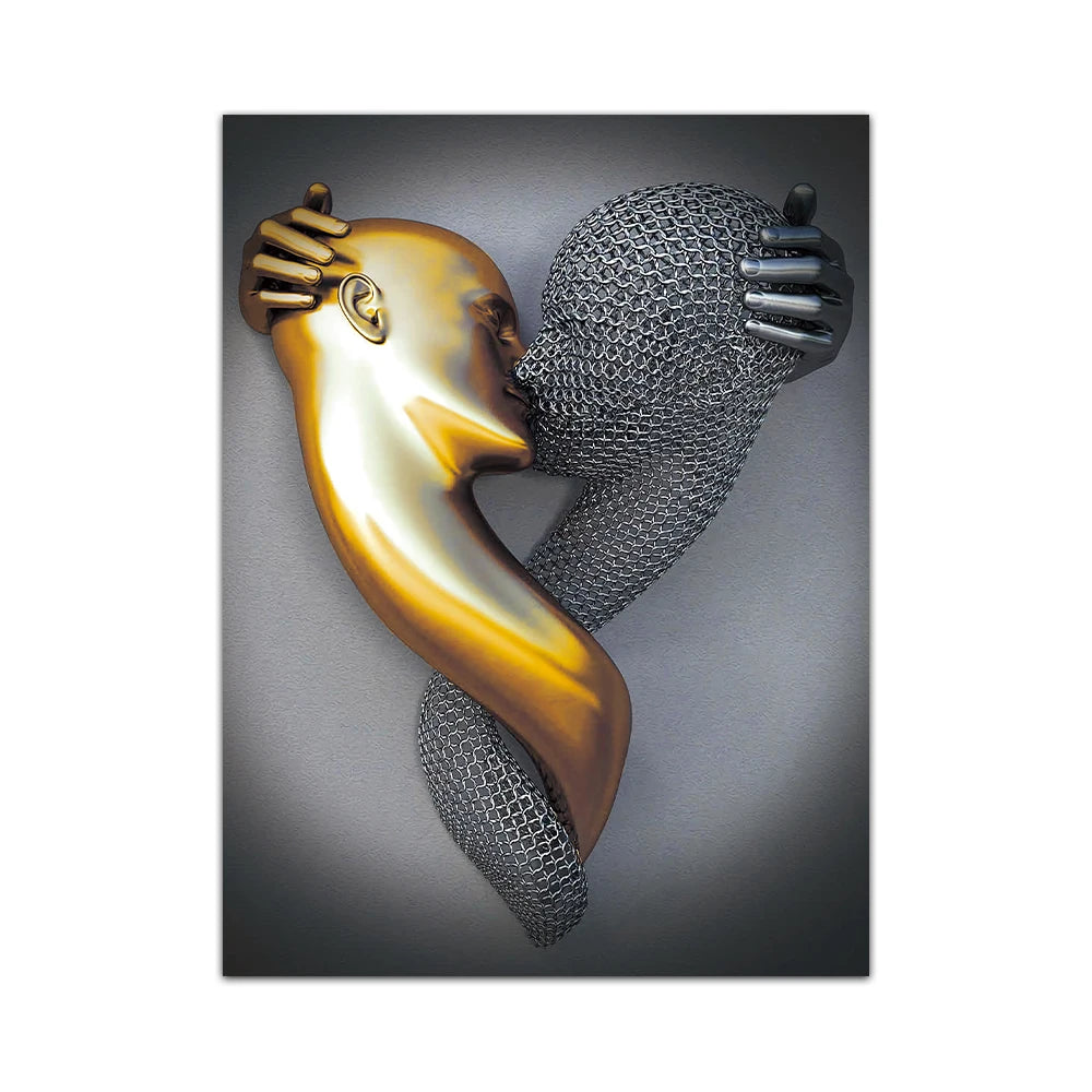 Quadro Decorativo Arte Moderna em Metal, Quadro Decorativo Arte Moderna, Impressão em Tela, Escultura de Parede Abstrata, Decoração Casa, Bratta, Arte Moderna em Metal, Arte moderna, Abstrato-Lojas Bratta