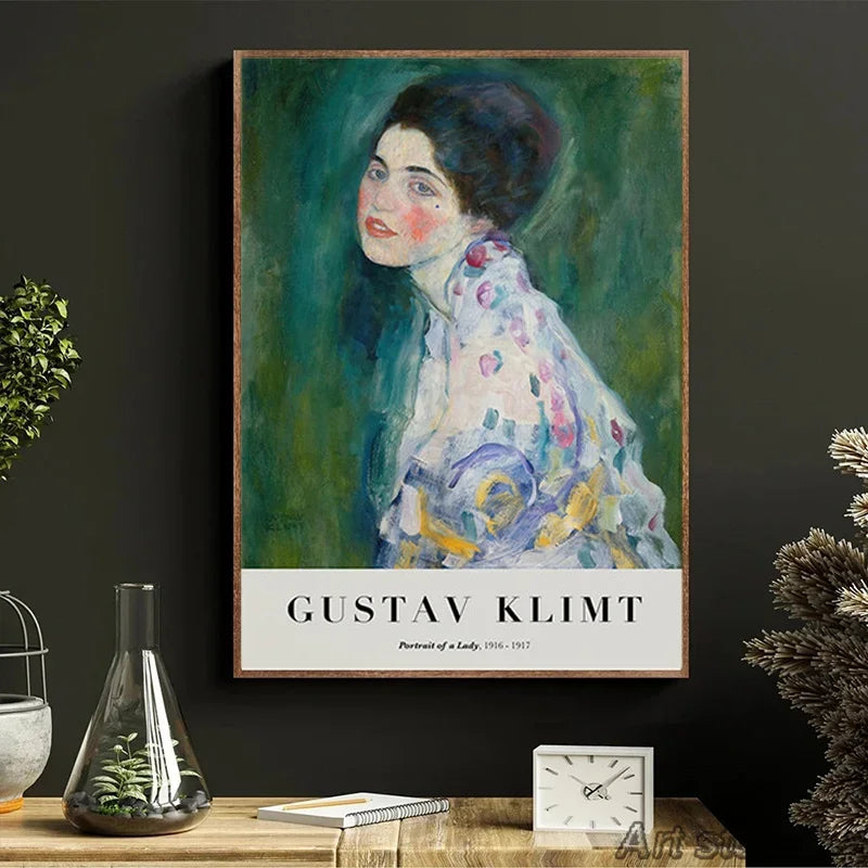 Clássico Gustav Klimt Família Famosa Pintura Da Lona, Rasgar Beijo Ouro Moderno Posters, Wall Art Impressões, Imagem para Home Decor