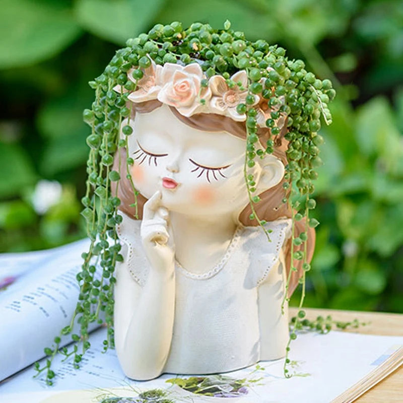 Suculenta, Plantador, Pote de Fadas, Kit de Vaso de Plantas Suculentas de Fada, Pote de Cacto, Vasos Pequenos Para Suculentas, Vasos de Flores Suculentas Resina Menina, Vasos de Flores Com Rosto de Menina Coroa de Flores, Vaso de Flores Rosto de Menina, Vaso de Flores Menina, Mini Vasos Para Suculentas, Mini Vasos de Flores Suculentas Resina Menina, Mini Jarros Para Suculentas, Kit de Vasos Pequenos Para Suculentas, Jarros Pequenos Para Suculentas, Jarros de Flores Suculentas Resina Menina-Lojas Bratta