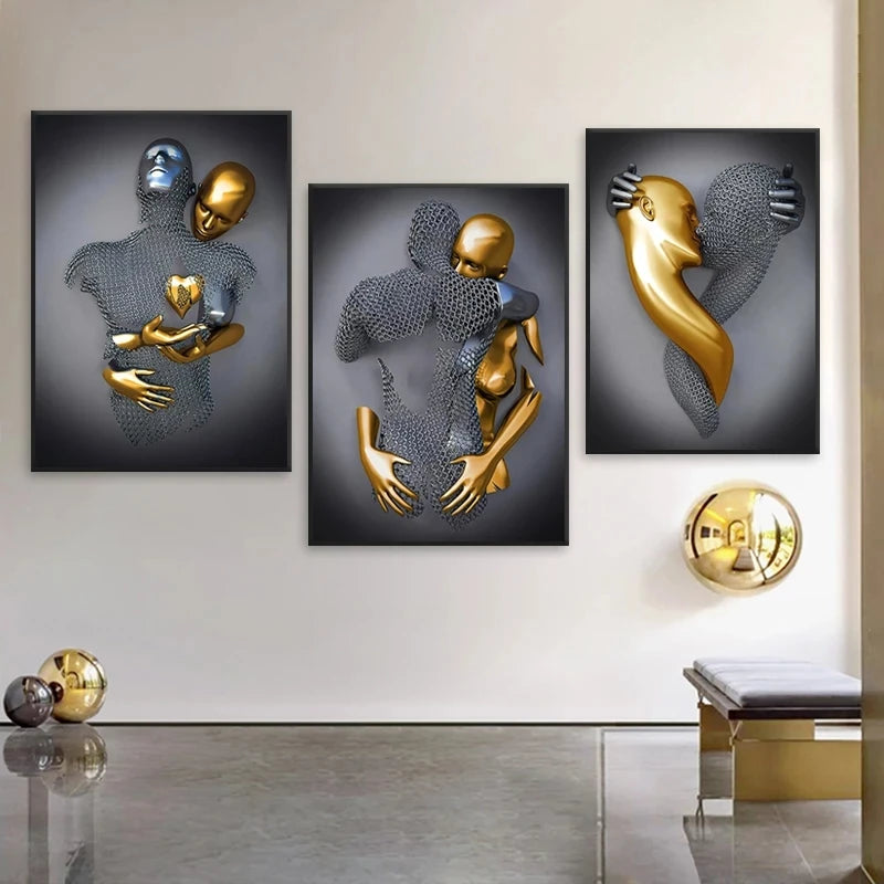 Quadro Decorativo Arte Moderna em Metal, Quadro Decorativo Arte Moderna, Impressão em Tela, Escultura de Parede Abstrata, Decoração Casa, BrattaArte Moderna em Metal, Arte moderna, Abstrato-Lojas Bratta