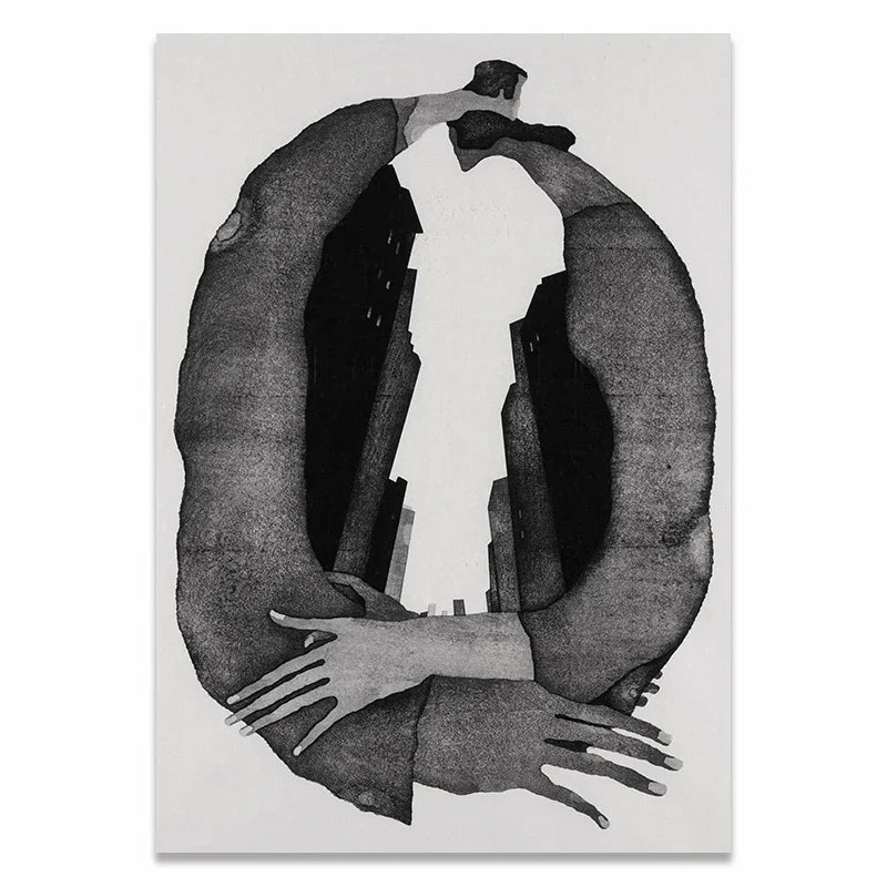 Arte Abstrata Moderna da Parede, Personagens Preto e Branco, Pôster de Lona HD, Impressão, Casa, Quarto, Sala de estar, Decoração, Escandinavo, Moda, Quadro Abstrato Personagens Preto e Branco, Impressão-em Lona, Decoração-Parede, Arte-Moderna, Arte-em-Tela, Arte de Parede, Artes Contemporâneas, Tela Abstrata Preto e Branco, Quadro em Preto e Branco, Quadro Decorativo Moderno Preto e Branco, Decorativo Moderno, Quadro Decorativo Minimalista em Preto e Branco Personagens-Lojas Bratta