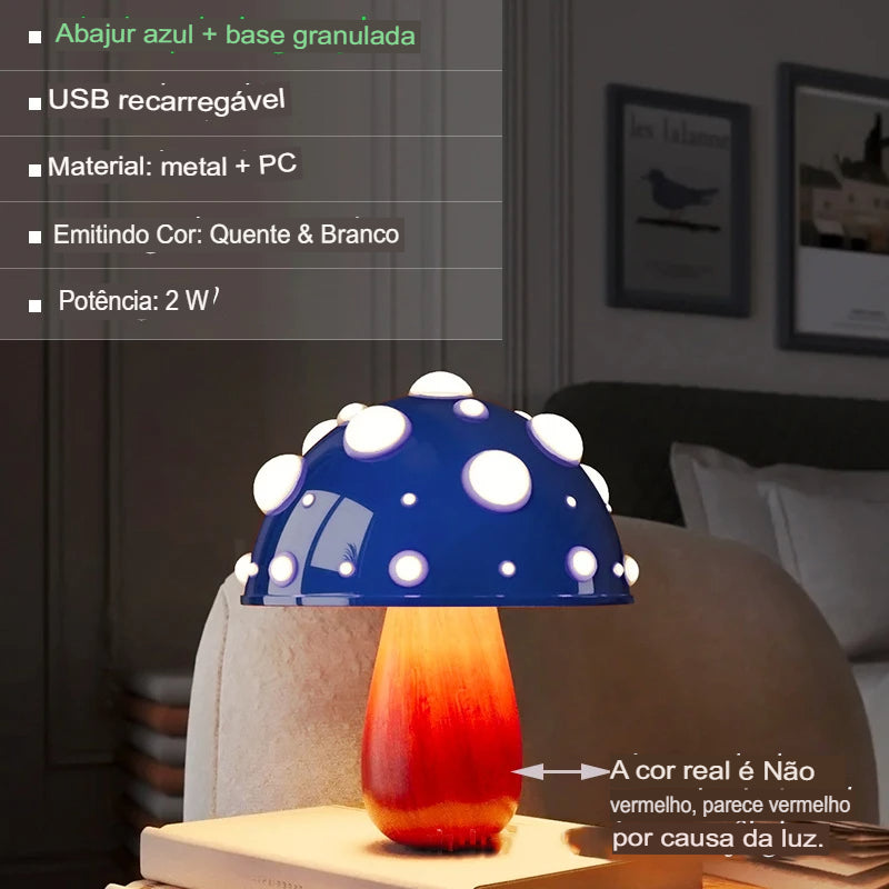 Luminária LED Cogumelo, Luminária De Mesa Criativa, Luz Noturna Em Formato De Cogumelo, Luminária Com Duas Cores, Luminária Infantil Divertida, Luz Decorativa Para Quarto, Luminária Lúdica Para Sala, Abajur Estilo Cogumelo, Luminária Charmosa De LED, Luminária Para Cabeceira, Luz De Mesa Estilo Fada, Luminária Colorida Para Dormir, Iluminação Criativa E Suave, Luz LED Com Design Encantador, Luminária Moderna E Caprichosa – Lojas Bratta