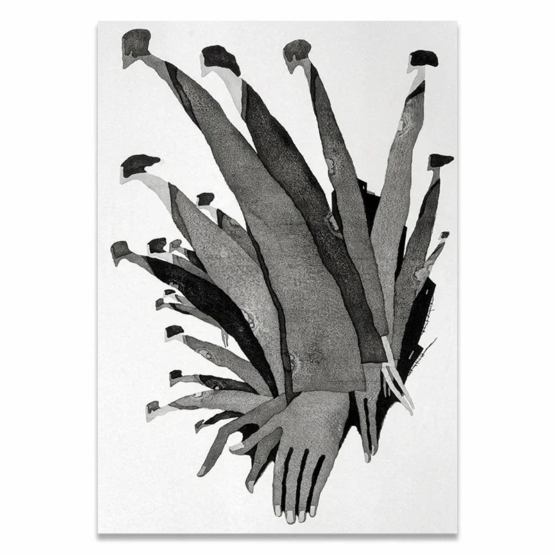 Arte Abstrata Moderna da Parede, Personagens Preto e Branco, Pôster de Lona HD, Impressão, Casa, Quarto, Sala de estar, Decoração, Escandinavo, Moda, Quadro Abstrato Personagens Preto e Branco, Impressão-em Lona, Decoração-Parede, Arte-Moderna, Arte-em-Tela, Arte de Parede, Artes Contemporâneas, Tela Abstrata Preto e Branco, Quadro em Preto e Branco, Quadro Decorativo Moderno Preto e Branco, Decorativo Moderno, Quadro Decorativo Minimalista em Preto e Branco Personagens-Lojas Bratta