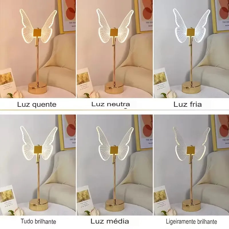 Borboleta Lâmpada de Mesa , Acrílico Luminária De Mesa LED Retrô, Luminária Borboleta, Lâmpada De Mesa Com Design Retrô, Luz Noturna Em Formato De Borboleta, Lâmpada Decorativa Para Sala, Iluminação De Mesa Com Estilo Vintage, Luminária De Cabeceira USB, Luminária Retrô Com LED, Luz Decorativa Para Quarto, Candeeiro De Mesa Estilo Europeu, Luminária Acrílica Dourada, Luminária Para Hotel Ou Villa, Luz Noturna Para Cabeceira, Decoração De Mesa Com Borboleta, Luminária De Parede E Mesa 2 Em 1 – Lojas Bratta