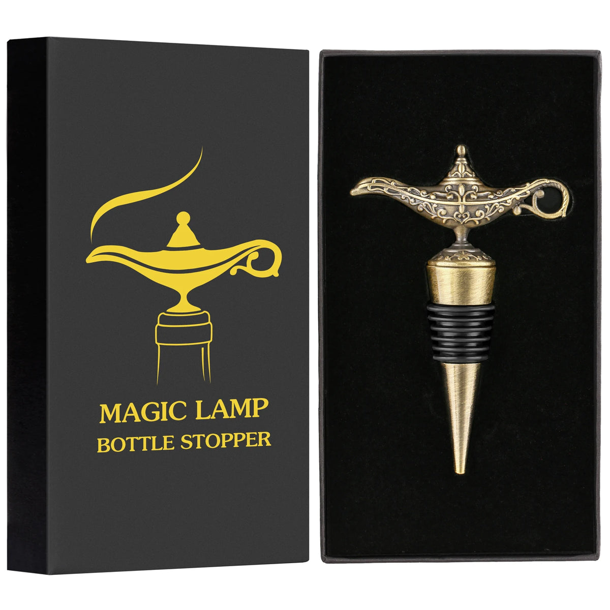 Rolha de Vinho, Rolha Aladdin, Rolha Lâmpada Mágica, Tampa Decorativa, Vedação a Vácuo, Acessório para Vinho, Presente Criativo, Rolha de Bronze, Estilo Encantado, Brinde com Charme, Item de Bar, Produto Sofisticado, Design Inspirado em Conto de Fadas, Liga de Zinco e Silicone, Presente Inusitado, Detalhe na Mesa, Brinde Temático, Magia na Decoração, Rolha com Estilo, Lojas Bratta