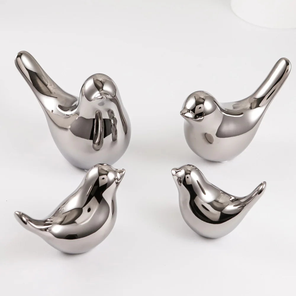 Estatuetas de cerâmica de prata para decoração doméstica, figuras, ornamentos decorativos simples, Pássaro Passarinho Enfeite Prata, Pássaro Passarinho Enfeite, Pássaro , Cerâmica Prata, Estatuetas Pássaro de Cerâmica Prata, EstatuetasEstatuas Pássaro de Cerâmica PrataEsculturas Pássaro de Cerâmica Prata, Escultura Decorativa Estatueta Pássaro Cerâmica, Decoração Moderna-Lojas Bratta