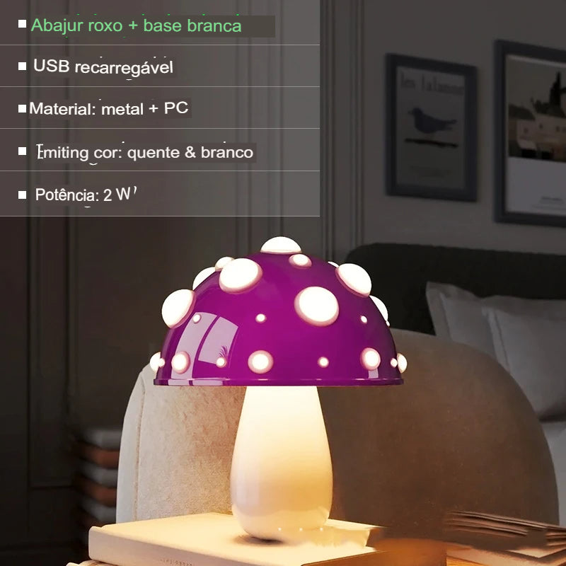 Luminária LED Cogumelo, Luminária De Mesa Criativa, Luz Noturna Em Formato De Cogumelo, Luminária Com Duas Cores, Luminária Infantil Divertida, Luz Decorativa Para Quarto, Luminária Lúdica Para Sala, Abajur Estilo Cogumelo, Luminária Charmosa De LED, Luminária Para Cabeceira, Luz De Mesa Estilo Fada, Luminária Colorida Para Dormir, Iluminação Criativa E Suave, Luz LED Com Design Encantador, Luminária Moderna E Caprichosa – Lojas Bratta