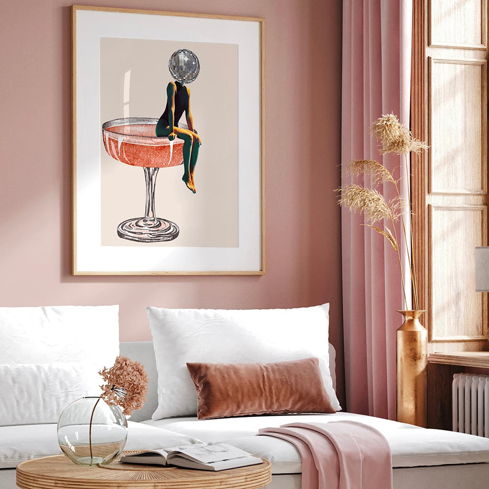 Retro Pop Disco Bola 70s Pôster, Pink Wine Wall Art Print, Imagem abstrata, Pintura Canvas, Feminino dormitório Room Decor, Trendy Bar, Quadro Decorativo Moderno, Pôster Retrô Disco 70s Arte Abstrata, Quadro Decorativo Arte Moderna, Quadro Decorativo Arte em Tela, Pôster Retrô, Arte Abstrata, Pôster, Pôster-Moderno, Pôster-Lona, Disco-Bola, Decoração-Canvas, Arte-Moderna, Arte em Tela, Arte em Canvas, Arte de Parede Moderna, Arte de Parede, Arte Contemporânea-Lojas Bratta