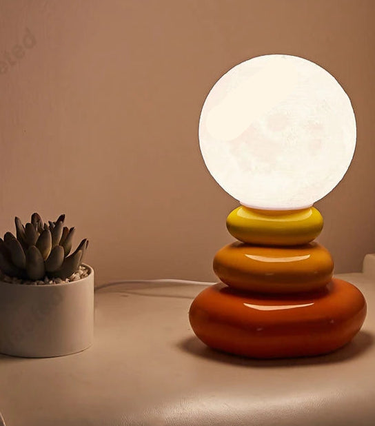 Luminária de Mesa de Pedra Colorida, Luminária de Cabeceira Para Quarto, Luminária Criativa Nórdica em Formato de Pedras Empilhadas Para Sala de Estar, Luminária Moderna com Base em Pedra, Luminária Escandinava Para Ambientes Sofisticados, Luminária Decorativa de Pedra Natural, Luminária Para Sala Contemporânea, Luminária Com Estilo Nórdico Criativo, Luminária De Mesa Para Decoração Elegante, Luz Decorativa em Pedra Esculpida, Abajur de Pedra Nórdico, Iluminação Criativa Para Sala-Lojas Bratta