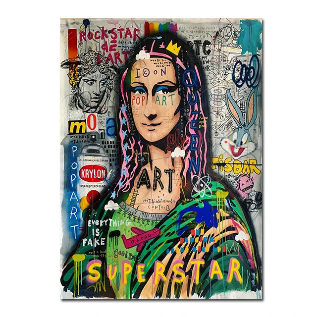 Quadros em Tela, Quadro em Canvas Pop Arte, Quadro Decorativo Pop Arte, Quadro Decorativo Pintura Grafite, Quadro Arte Pop Grafite, Pôster Arte Moderna Abstrata, Graffiti, Decoração Moderna, Arte Pop-Lojas Bratta