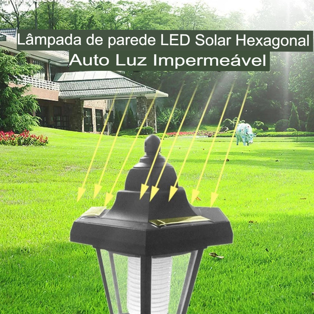 Luminária solar de parede, Luminária solar hexagonal, Luminária solar externa, Luminária decorativa para jardim, Iluminação solar com design elegante, Luz solar para parede externa, Luminária com sensor de presença, Luminária moderna para áreas externas, Iluminação ecológica para jardim, Luz solar com LED embutido, Luminária com energia sustentável, Luminária de parede para muro, Luz solar para fachada, Luminária para quintal moderno, Iluminação externa com painel solar, Luminária solar – Lojas Bratta.