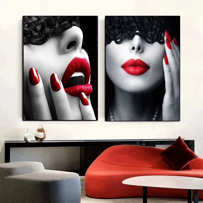 Sexy Red Lips Canvas Pinturas para Mulheres, Cartazes e Impressões, Fashion Girl Portrait, Money Burning, Dinheiro, Wall Art, Picture, Bar, Home Decor, Sexy Red Lips, Quadro Decorativo Mulher de Batom Vermelho, Quadro Decorativo Moderno Garotas Red Lips. Quadro Decorativo Lábios Vermelho, Pintura em Tela Lábios Vermelho, Impressão-Tela, Decoração-Parede, Arte-Moderna, Arte-Feminina, Arte de Parede Sexy Red Lips-Lojas Bratta