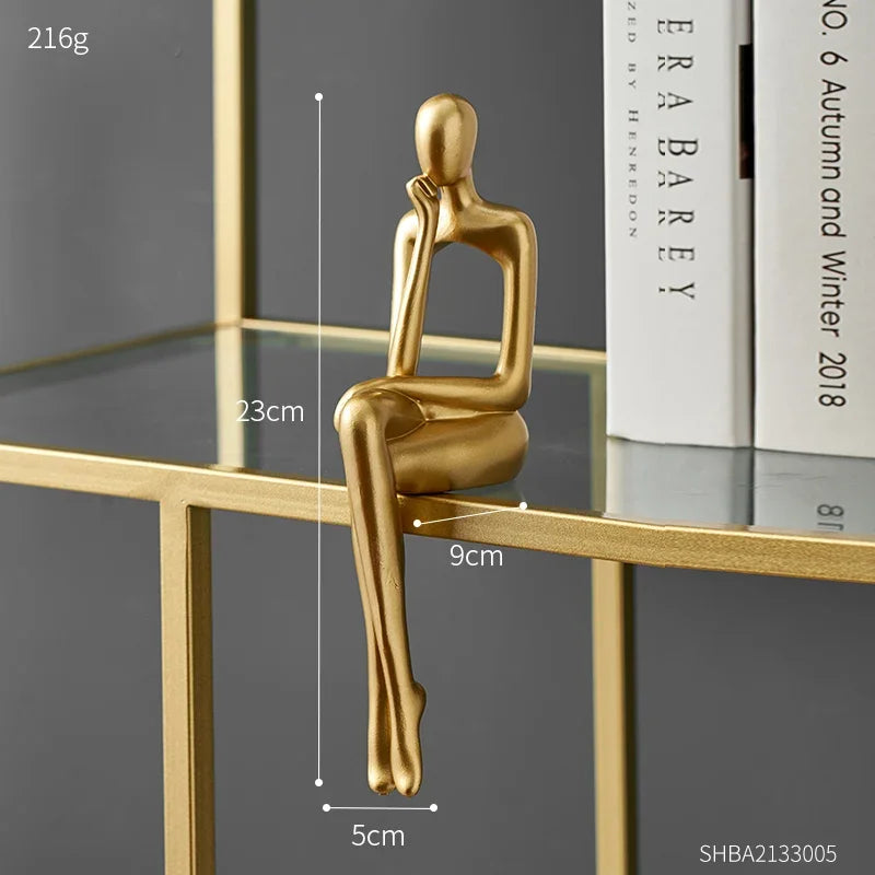 Golden Bookshelf Escultura Decorações para Sala De Estar, Figurinhas Modernas, Decoração Para Casa, Estátuas Do Pensador, Prateleira Mesa Decor, resina, Prettidecor Decoração de Casa Dourada, Golden Bookshelf Escultura, Estátua Abstrata, Estátua Abstracta, Estatuetas, Esculturas, Escultura Estudantes Arte Moderna, Escultura de Decoração, Decoração moderna-Lojas Bratta