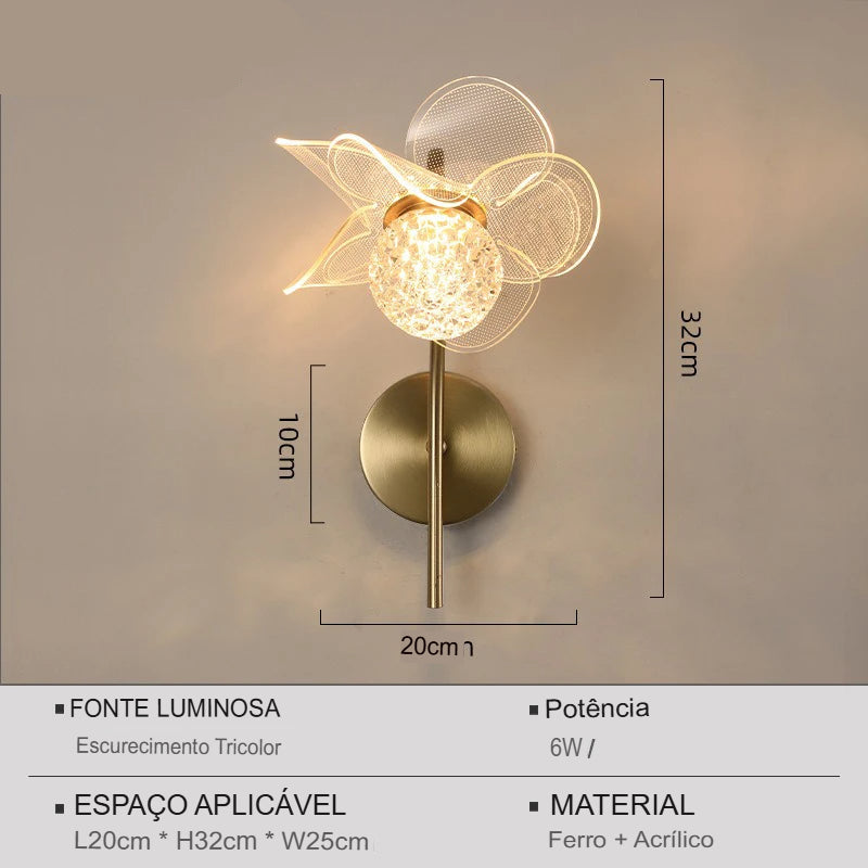 Luminária LED de Parede Motivo-Flower, Aplique de Parede LED Moderno em Formato de Flor de Luxo Para Quarto, Cabeceira, Escritório, Salas, Luminária de Parede, Luminária decorativa de Parede, Iluminação Moderna, Luminária de Luxo, Luminária de Parede LED, Decoração de Casa, Flor, Design, Luminária de Parede Arandela Flower, Arandela de Parede Decorativa, Iluminação Criativa, Luz Decorativa Floral, Estilo Sofisticado – Lojas Bratta