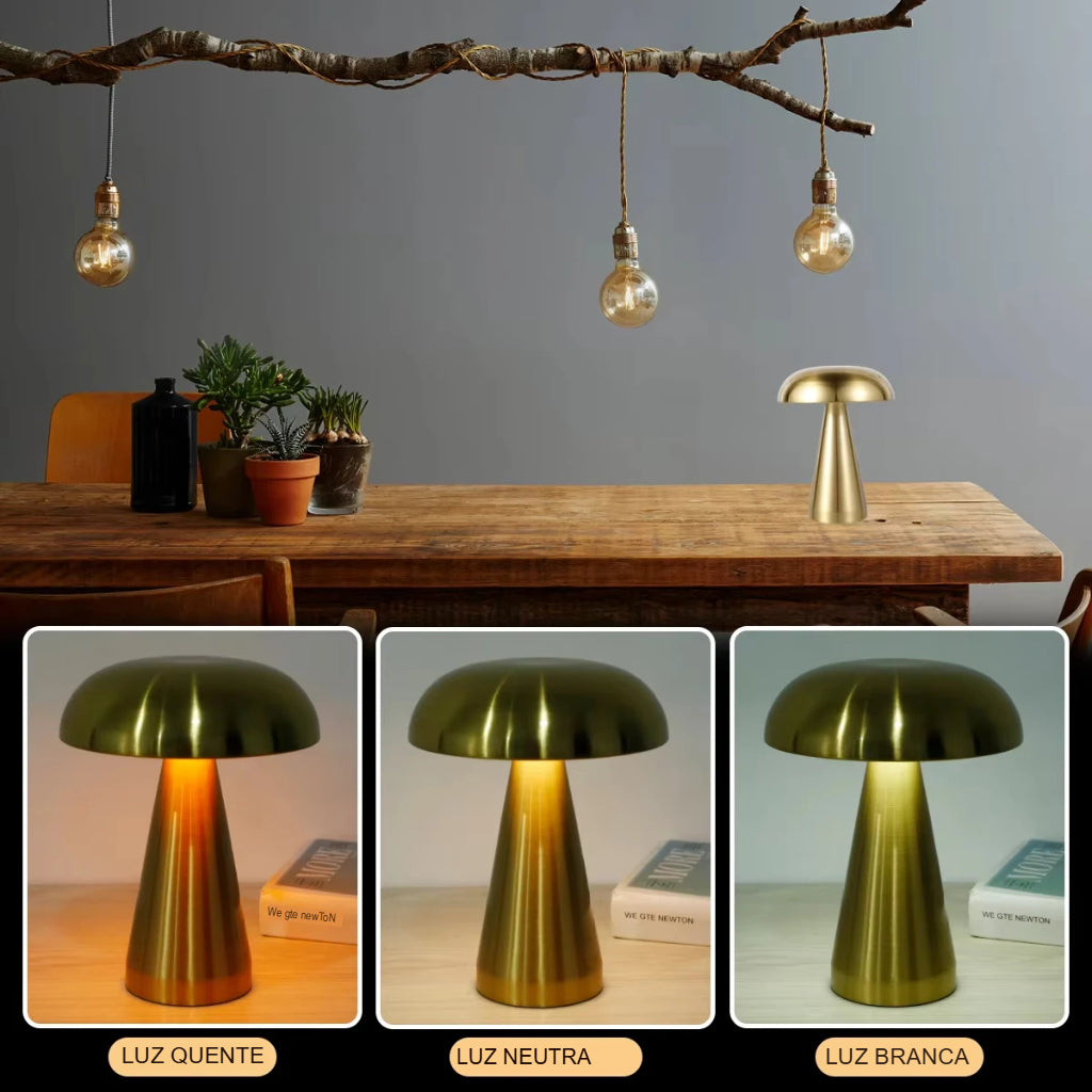 Luminária de mesa cogumelo portátil sem fios LED, Luminária Estilo Cogumelo, Luminária Compacta Para Quarto, Luminária LED Para Mesa De Cabeceira, Luminária Moderna Com Luz LED, Luminária Com Design Criativo, Luminária LED Para Espaços Pequenos, Luminária Com Estilo Minimalista, Luminária Portátil LED, Luminária Estilo Cogumelo, LumináriaCompacta, Iluminação LED Eficiente, Luminária Para Escritório Pequeno, Luminária LED Com Estilo Natural, Iluminação Criativa, Luminária Decorativa Compacta-Lojas Bratta