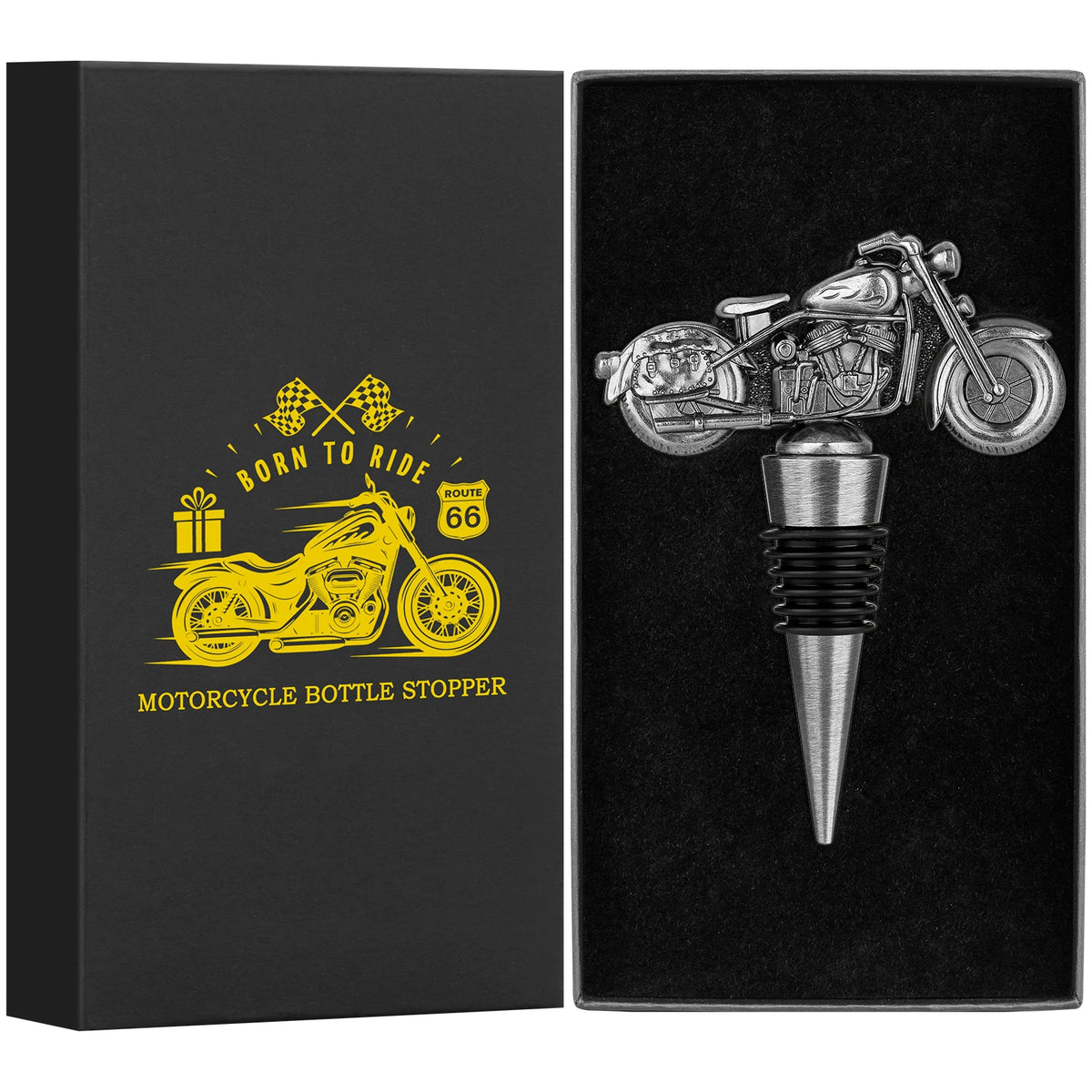 LKKCHER-Rolha de garrafa de vinho para motocicleta, liga de zinco e grau alimentício, padrão de saca-rolhas de silicone, presentes de aniversário para homens, saca-rolhas de vinho, rolha de vinho, presente para homens, motocicleta, decoração, acessórios de bar, ornamento de saca-rolhas de motocicleta, saca-rolhas de motocicleta, vinho Saca-rolhas de garrafa, Saca-rolhas de garrafa-Lojas Bratta