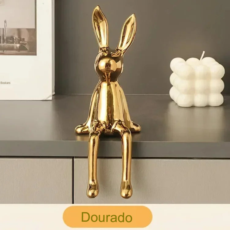 Coelho sentado de orelhas longas em cerâmica, enfeites de quarto, estátua, acessórios luxuosos para decoração, arte high-end, 1pc, Ornamento Cerâmica Coelho Luxuoso, Orelha Longa Coelho Sentado Escultura Moderna Cerâmica Luxo, Home Decor, Estatueta Coelho Luxuoso, Estatua Coelho Luxo, Decoração Moderna, Decoração, Coelho Decorativo Cerâmica, Decoração Interiores, Coelho Cerâmica, Arte Moderna- Lojas Bratta