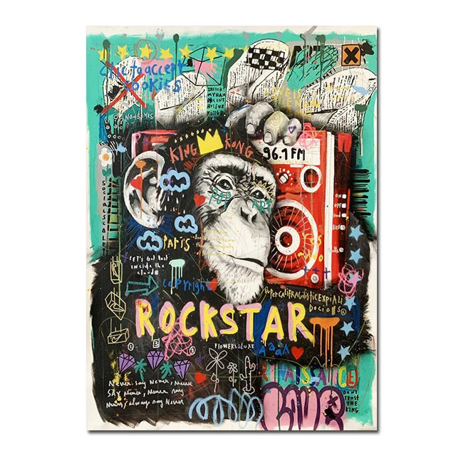 Quadros em Tela, Quadro em Canvas Pop Arte, Quadro Decorativo Pop Arte, Quadro Decorativo Pintura Grafite, Quadro Arte Pop Grafite, Pôster Arte Moderna Abstrata, Graffiti, Decoração Moderna, Arte Pop-Lojas Bratta