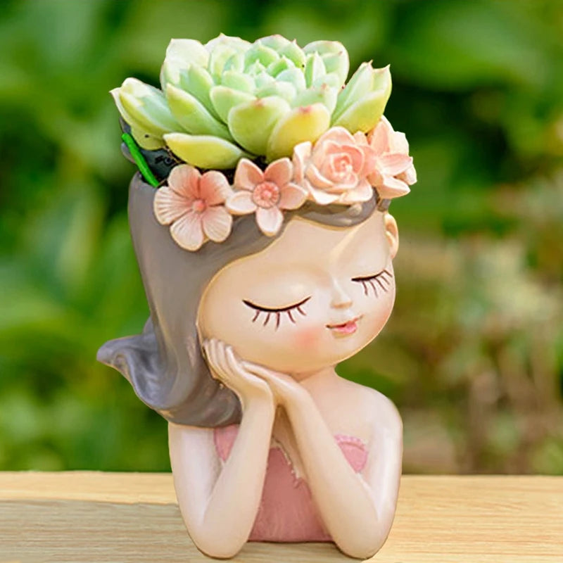 Suculenta, Plantador, Pote de Fadas, Kit de Vaso de Plantas Suculentas de Fada, Pote de Cacto, Vasos Pequenos Para Suculentas, Vasos de Flores Suculentas Resina Menina, Vasos de Flores Com Rosto de Menina Coroa de Flores, Vaso de Flores Rosto de Menina, Vaso de Flores Menina, Mini Vasos Para Suculentas, Mini Vasos de Flores Suculentas Resina Menina, Mini Jarros Para Suculentas, Kit de Vasos Pequenos Para Suculentas, Jarros Pequenos Para Suculentas, Jarros de Flores Suculentas Resina Menina-Lojas Bratta