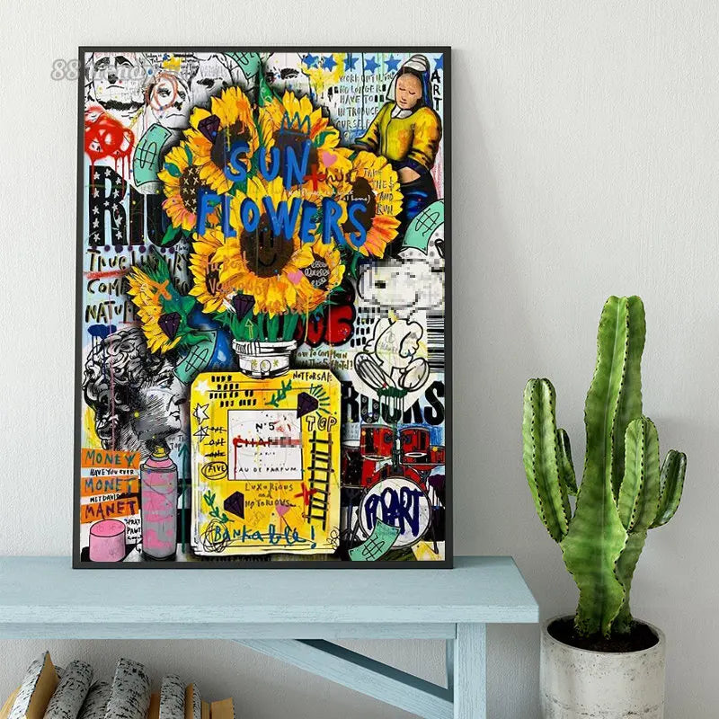 Quadros em Tela, Quadro em Canvas Pop Arte, Quadro Decorativo Pop Arte, Quadro Decorativo Pintura Grafite, Quadro Arte Pop Grafite, Pôster Arte Moderna Abstrata, Graffiti, Decoração Moderna, Arte Pop-Lojas Bratta