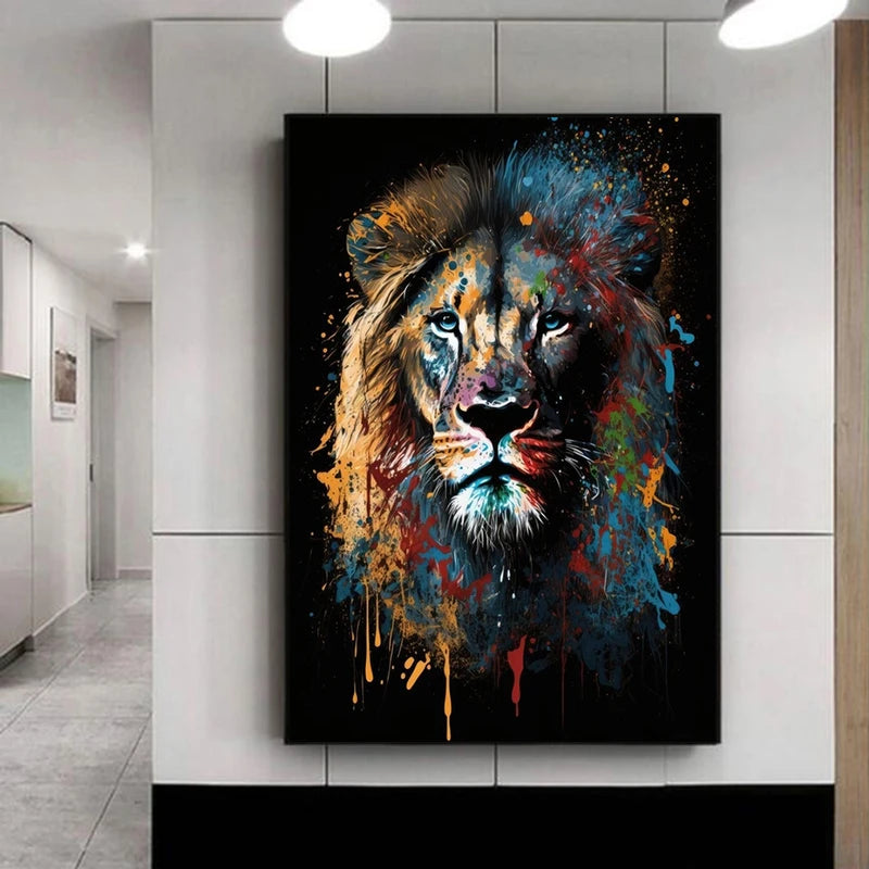Modern Graffiti Animal Lion Monkey Tiger Cartazes e impressões Abstrato Aquarela Pintura Canvas Wall Art Pictures para Home Decor, Quadro Decorativo Animais, Quadro Decorativo Abstrato Animais, Quadro Abstrato Decorativo Animais, Impressões Digitais, Decoração moderna, Coleção Animais Abstrato, Arte em Tela,, Abstrata de Animais, Arte em tela, Animais abstratos-Lojas Bratta