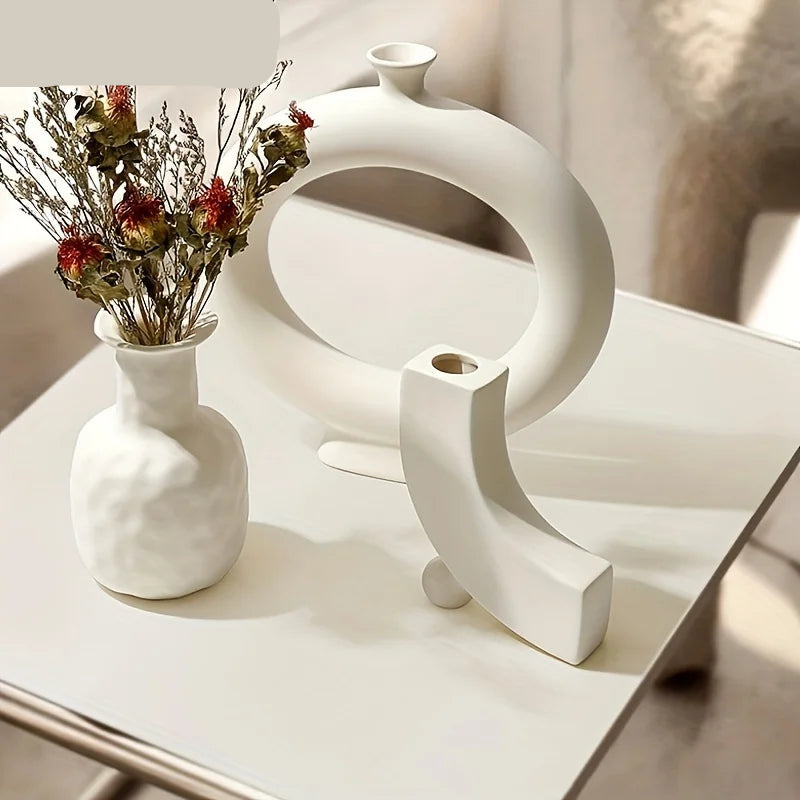 Vaso Circular de Cerâmica Nórdico, Rosquinhas Vazadas, Vaso de Flores, Decoração de Sala de Estar, Acessórios de Decoração de Mesa Modera, presente,Decoração de Escritório, Decoração Moderna, Acessórios para Casa, Vaso de Flores, Vaso de Cerâmica, Modelo de Tema, Vaso Redondo, Vaso Nórdico Circular Oco, Vaso Largo, Vaso de Cerâmica Minimalista Moderno, Vaso de Cerâmica Minimalista, Vaso Curvo, Vaso Circular em Cerâmica, Vaso Arco, Vaso Alto, Jarro de Cerâmica Minimalista Moderno - Lojas Bratta