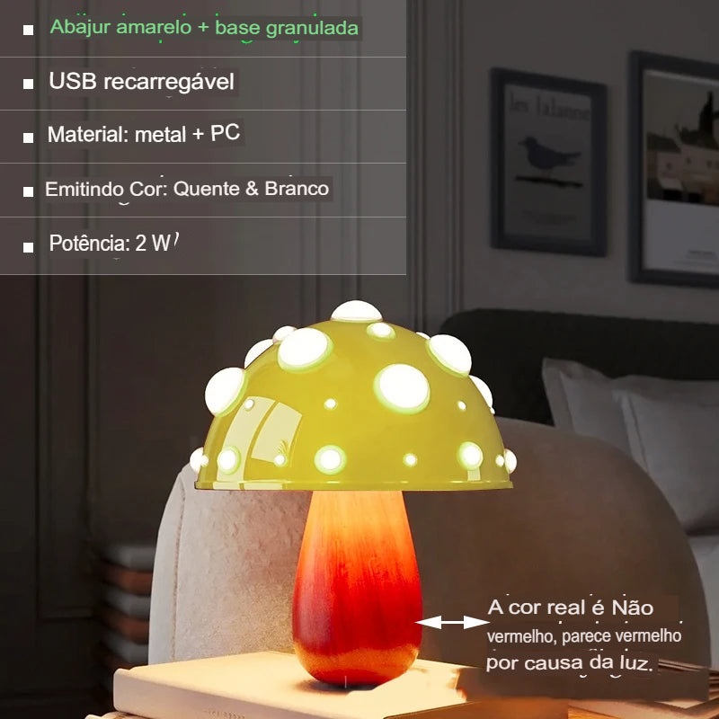 Luminária LED Cogumelo, Luminária De Mesa Criativa, Luz Noturna Em Formato De Cogumelo, Luminária Com Duas Cores, Luminária Infantil Divertida, Luz Decorativa Para Quarto, Luminária Lúdica Para Sala, Abajur Estilo Cogumelo, Luminária Charmosa De LED, Luminária Para Cabeceira, Luz De Mesa Estilo Fada, Luminária Colorida Para Dormir, Iluminação Criativa E Suave, Luz LED Com Design Encantador, Luminária Moderna E Caprichosa – Lojas Bratta