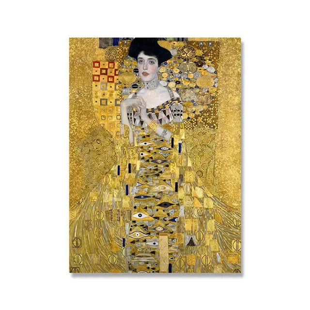 Clássico Gustav Klimt Família Famosa Pintura Da Lona, Rasgar Beijo Ouro Moderno Posters, Wall Art Impressões, Imagem para Home Decor