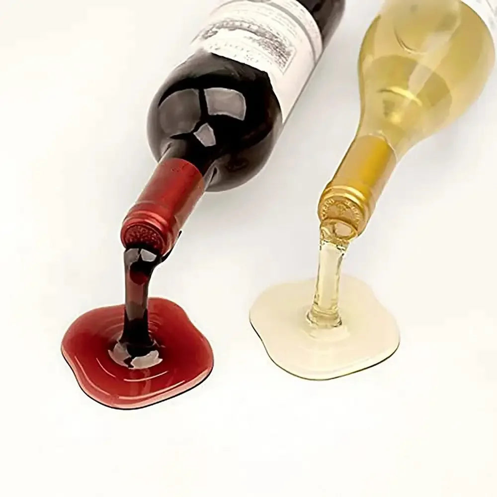 Suporte de Garrafa de Vinho Criativo e Divertido, com Design Único e Moderno em ABS. Uma maneira original e estilosa de exibir sua garrafa de vinho favorita com charme e personalidade, Suporte de Garrafa Criativo, Decoração Com Estilo Para Sala ou Bar, Acessório Para Vinho, Peça de Design Para Espaços Sofisticados-Bratta