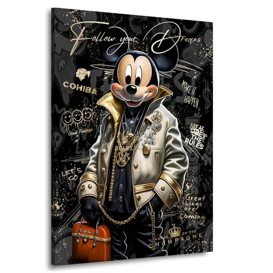 Pintura abstrata dourada da lona, motivação rica Micky, parede arte cartazes e impressões, dinheiro Graffiti Pictures, Quadro Decorativo Tio Patinhas, Quadro Decorativo Reprodução Artística Mickey Mouse, Quadro Decorativo Pato Donald, Quadro Decorativo Mickey Mouse e Pato Donald, Quadro Decorativo Mickey Mouse, Quadro Decorativo Disney Mickey Mouse e Tio Patinhas, Pintura Abstrata, Personagens da Disney, Graffiti Art, Decoração de Parede, Arte Moderna-Lojas Bratta