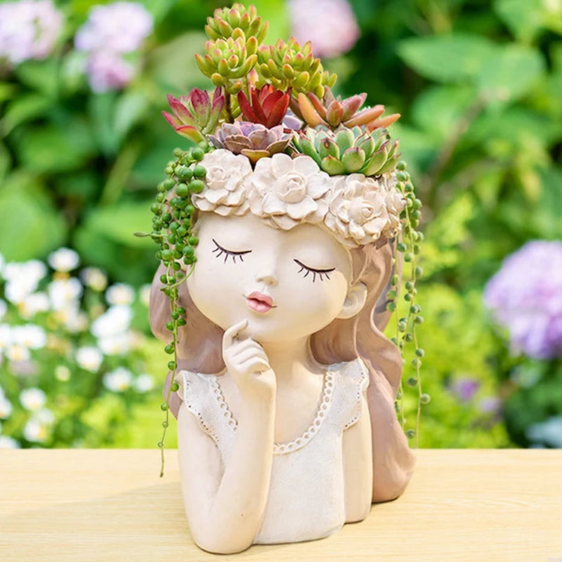 Suculenta, Plantador, Pote de Fadas, Kit de Vaso de Plantas Suculentas de Fada, Pote de Cacto, Vasos Pequenos Para Suculentas, Vasos de Flores Suculentas Resina Menina, Vasos de Flores Com Rosto de Menina Coroa de Flores, Vaso de Flores Rosto de Menina, Vaso de Flores Menina, Mini Vasos Para Suculentas, Mini Vasos de Flores Suculentas Resina Menina, Mini Jarros Para Suculentas, Kit de Vasos Pequenos Para Suculentas, Jarros Pequenos Para Suculentas, Jarros de Flores Suculentas Resina Menina-Lojas Bratta