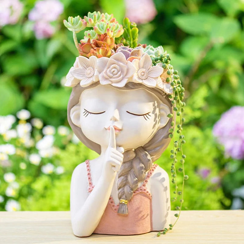 Suculenta, Plantador, Pote de Fadas, Kit de Vaso de Plantas Suculentas de Fada, Pote de Cacto, Vasos Pequenos Para Suculentas, Vasos de Flores Suculentas Resina Menina, Vasos de Flores Com Rosto de Menina Coroa de Flores, Vaso de Flores Rosto de Menina, Vaso de Flores Menina, Mini Vasos Para Suculentas, Mini Vasos de Flores Suculentas Resina Menina, Mini Jarros Para Suculentas, Kit de Vasos Pequenos Para Suculentas, Jarros Pequenos Para Suculentas, Jarros de Flores Suculentas Resina Menina-Lojas Bratta