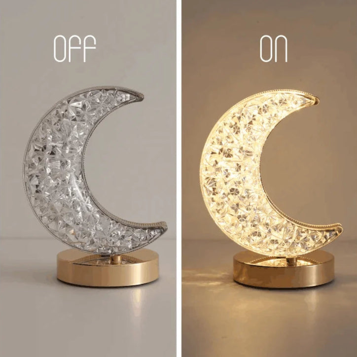 Luminária De Mesa LED Cristal, Luminária Cristal Lua, Luz Noturna Com Design De Lua, Luminária Com Escurecimento Contínuo, Luminária Touch Com Controle Remoto, Luz Decorativa Para Quarto, Luminária LED Com Carregamento USB, Luminária De Cristal Com Estilo, Iluminação Para Dormir Suave, Luminária Moderna Para Sala, Luz De Mesa Com Toque, Luminária LED Para Cabeceira, Luminária Com Luz Ajustável, Luminária Elegante Para Escritório, Iluminação Contemporânea – Lojas Bratta