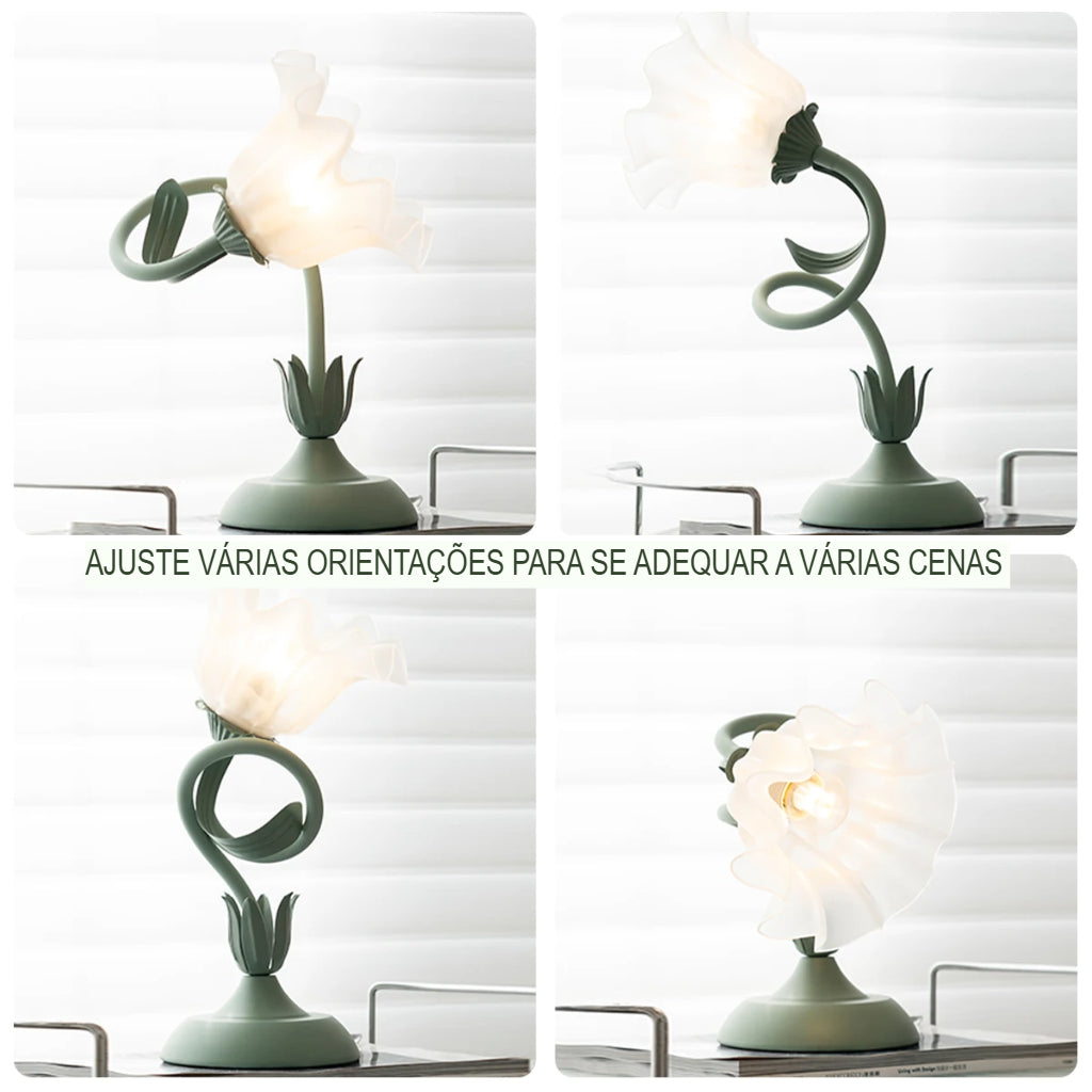 Abajur vintage, abajur de flores, Luminária de Mesa, Luminária Flower, Luminária LED com Três Tons, Luminária Flexível 360°, Luminária com Cúpula de Diamante, Luminária Decorativa, Iluminação Romântica, Luminária para Quarto e Sala, Luz Suave para Leitura, Luminária com Proteção Ocular, Luminária Criativa, Luminária com Estilo Moderno, Luminária Compacta e Elegante, Lojas Bratta