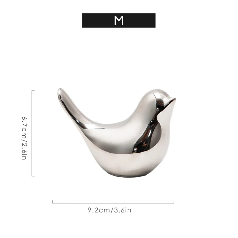 Estatuetas de cerâmica de prata para decoração doméstica, figuras, ornamentos decorativos simples, Pássaro Passarinho Enfeite Prata, Pássaro Passarinho Enfeite, Pássaro , Cerâmica Prata, Estatuetas Pássaro de Cerâmica Prata, EstatuetasEstatuas Pássaro de Cerâmica PrataEsculturas Pássaro de Cerâmica Prata, Escultura Decorativa Estatueta Pássaro Cerâmica, Decoração Moderna-Lojas Bratta