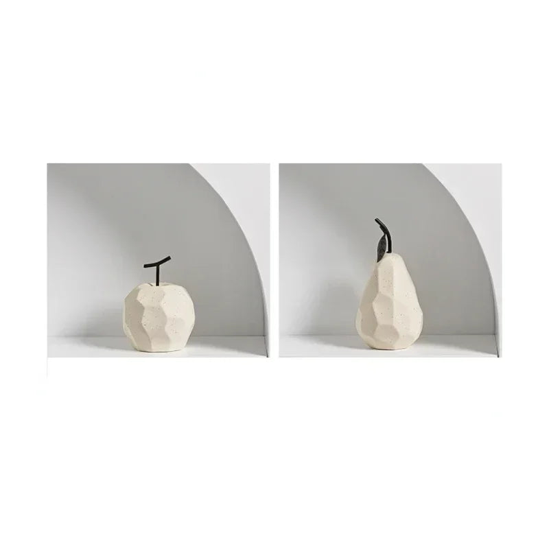 Escultura de Cerâmica Nórdica de Maçã e Pêra, Decoração de Mesa, Artesanato, Design Nórdico, Decoração Moderna, Escultura de Cerâmica, Pêra Decorativa em Cerâmica Branca, Ornamentos Decorativos em Cerâmica Maçã e Pêra Branca, Obra de Arte Decorativa em Cerâmica Maçã e Pêra Branca, Maçã Decorativa em Cerâmica Branca, Home Crafts, Estatuetas em Cerâmica de Maçã e Pêra, Esculturas Decorativas em Cerâmica Maçã e Pêra Branca, Cerâmica Pêra e Maçã Estilo Minimalista, Decoração Moderna em Cerâmica-Lojas Bratta
