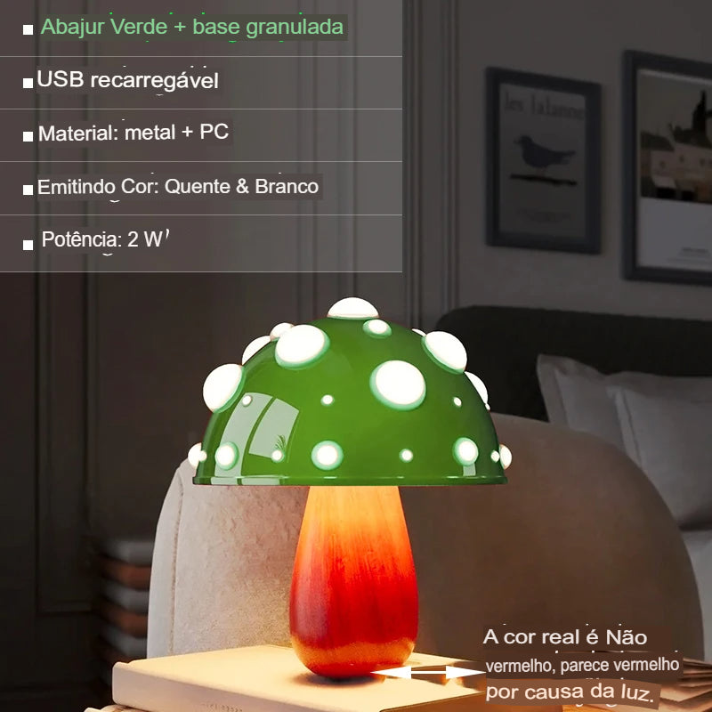 Luminária LED Cogumelo, Luminária De Mesa Criativa, Luz Noturna Em Formato De Cogumelo, Luminária Com Duas Cores, Luminária Infantil Divertida, Luz Decorativa Para Quarto, Luminária Lúdica Para Sala, Abajur Estilo Cogumelo, Luminária Charmosa De LED, Luminária Para Cabeceira, Luz De Mesa Estilo Fada, Luminária Colorida Para Dormir, Iluminação Criativa E Suave, Luz LED Com Design Encantador, Luminária Moderna E Caprichosa – Lojas Bratta