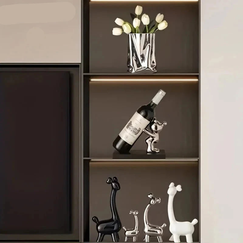 Rack de vinho de cerâmica criativo, desenho animado, Suporte De Vinho, Garrafeira Criativa, Porta Vinho De Cerâmica, Suporte Divertido, Decoração Com Vinho, Acessório Para Sala, Porta Garrafa Cartoon, Presente Criativo, Suporte Decorativo, Brinde Para Amante De Vinho, Utensílio Para Bar, Peça De Cerâmica Estilosa, Porta Vinho Ouro, Porta Vinho Prata, Suporte Estilo Cartoon, Enfeite Para Cozinha, Decoração Criativa Para Casa, Suporte Charmoso, Garrafeira Com Humor, Lojas Bratta
