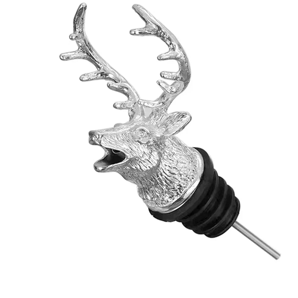Dispensador de Vinho, Design de Veado, Decoração de Vinho, Acessório de Bar, Aço Inoxidável, Rolha de Vinho, Preservador de Vinho, Selo Hermético, Cabeça de Veado, Vinho Fresco, Vinho Premium, Acessório Criativo, Presentes para Amantes de Vinho, Bar de Vinho, Decoração Criativa, Dispensador Criativo, Acessórios para Casa, Decoração Elegante, Veado de Metal, Lojas Bratta.