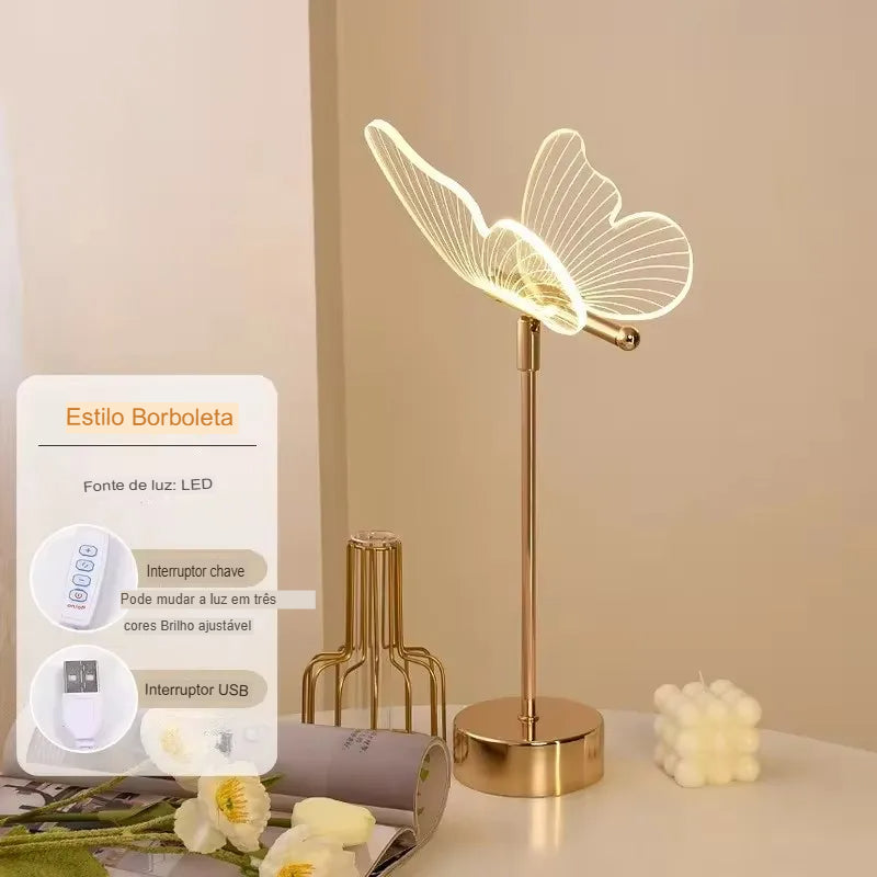 Borboleta Lâmpada de Mesa , Acrílico Luminária De Mesa LED Retrô, Luminária Borboleta, Lâmpada De Mesa Com Design Retrô, Luz Noturna Em Formato De Borboleta, Lâmpada Decorativa Para Sala, Iluminação De Mesa Com Estilo Vintage, Luminária De Cabeceira USB, Luminária Retrô Com LED, Luz Decorativa Para Quarto, Candeeiro De Mesa Estilo Europeu, Luminária Acrílica Dourada, Luminária Para Hotel Ou Villa, Luz Noturna Para Cabeceira, Decoração De Mesa Com Borboleta, Luminária De Parede E Mesa 2 Em 1 – Lojas Bratta