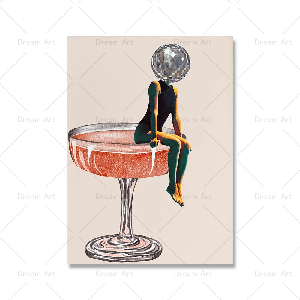 Retro Pop Disco Bola 70s Pôster, Pink Wine Wall Art Print, Imagem abstrata, Pintura Canvas, Feminino dormitório Room Decor, Trendy Bar, Quadro Decorativo Moderno, Pôster Retrô Disco 70s Arte Abstrata, Quadro Decorativo Arte Moderna, Quadro Decorativo Arte em Tela, Pôster Retrô, Arte Abstrata, Pôster, Pôster-Moderno, Pôster-Lona, Disco-Bola, Decoração-Canvas, Arte-Moderna, Arte em Tela, Arte em Canvas, Arte de Parede Moderna, Arte de Parede, Arte Contemporânea-Lojas Bratta