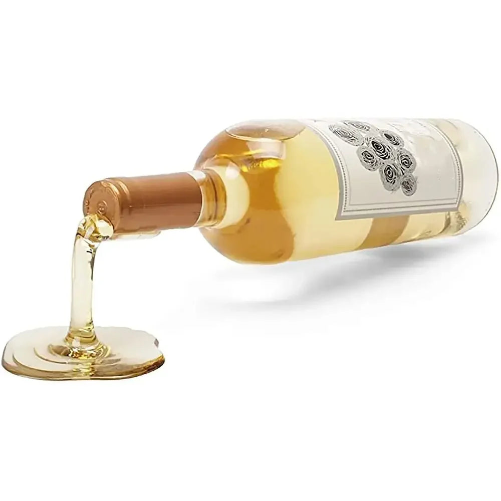 Suporte de Garrafa de Vinho Criativo e Divertido, com Design Único e Moderno em ABS. Uma maneira original e estilosa de exibir sua garrafa de vinho favorita com charme e personalidade, Suporte de Garrafa Criativo, Decoração Com Estilo Para Sala ou Bar, Acessório Para Vinho, Peça de Design Para Espaços Sofisticados-Bratta