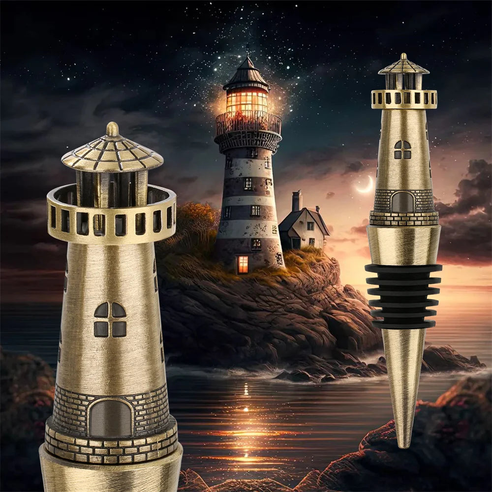 Rolha de Garrafa, Rolha Farol, Vedação para Vinho, Tampa Decorativa, Rolha Criativa, Estilo Náutico, Acessório para Vinho, Tampa de Metal, Vedação a Vácuo, Design Exclusivo, Presente Criativo, Presente para Amantes de Vinho, Item de Bar, Toque de Estilo, Rolha com Charme, Presente Sofisticado, Brinde com Estilo, Rolha Metálica, Estilo Moderno, Produto de Qualidade, Charme na Garrafa, Lojas Bratta